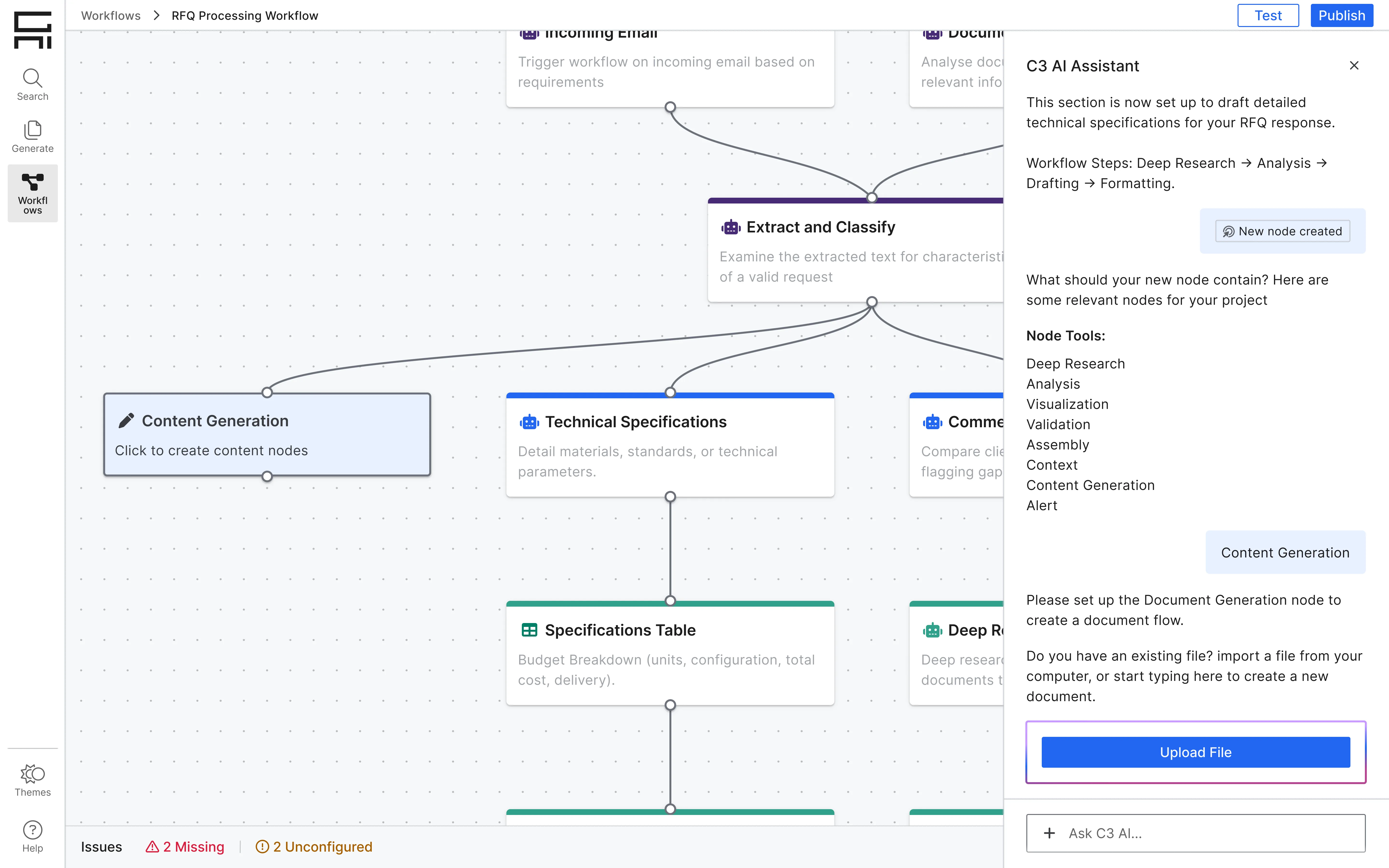 Building Workflow — Node-based workflow construction