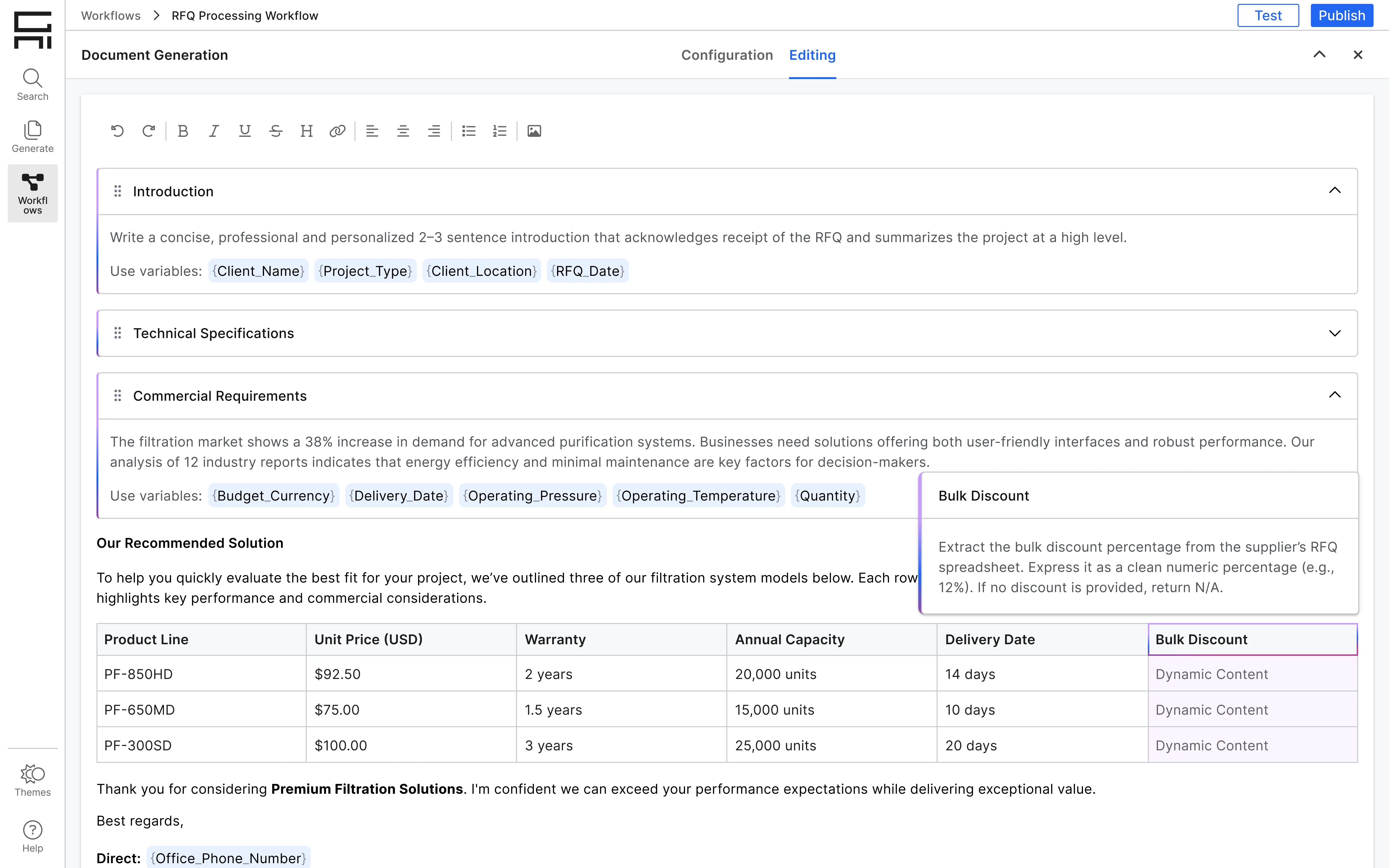 Document Generation — Dynamic content composition