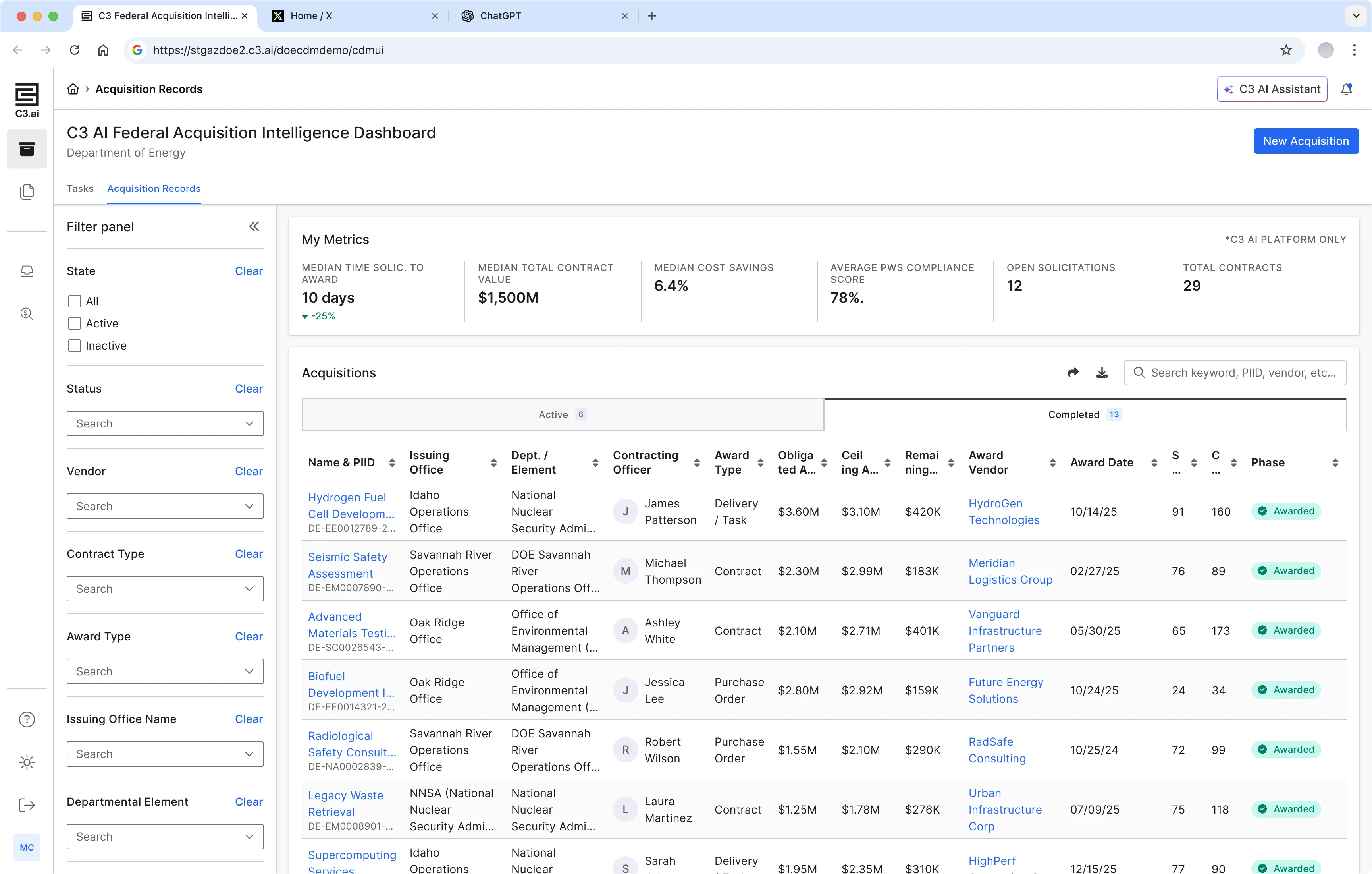 Acquisition Records — Procurement tracking and management