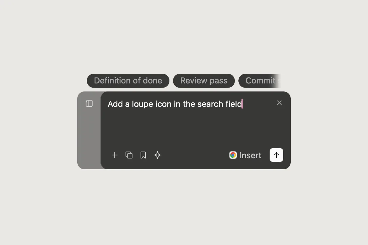The Jellypad composer holding a typed prompt